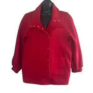 Vintage Sears Hot Red Wool blend Coat Size 10